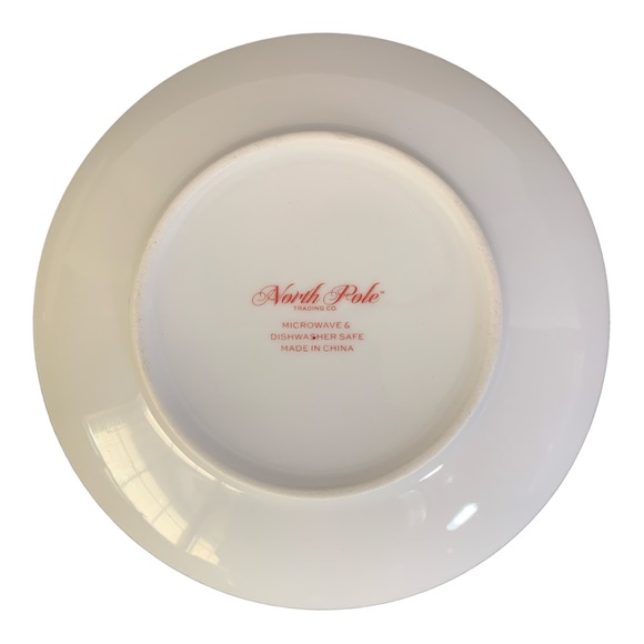 NORTH POLE TRADING CO Dessert Plates Good Tidings Set of 4 Porcelain Bunny Gifts - Picture 5 of 15